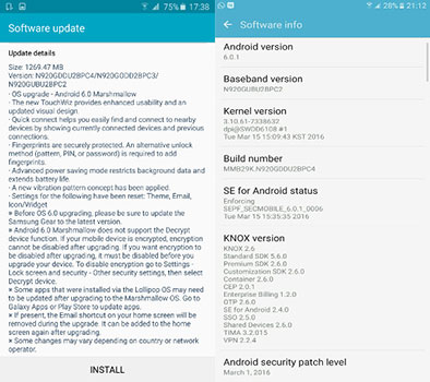 Galaxy Note 5 Android 6.0.1 update
