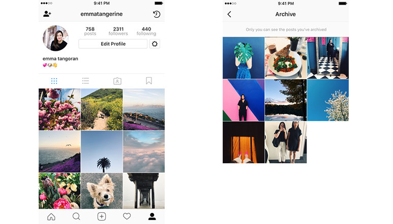 Instagram Archive Feature